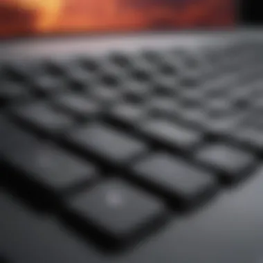 Close-up of MacBook Air 2022 keyboard