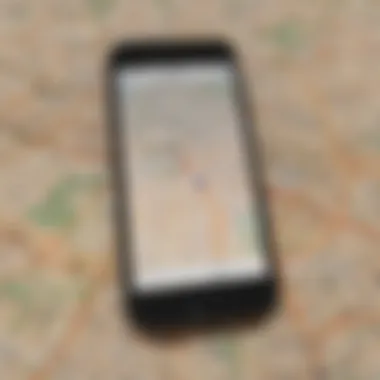 Map showing phone icon