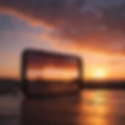 An iPhone capturing a vibrant sunset