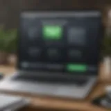 Modern Macbook Pro with H&R Block software interface displayed