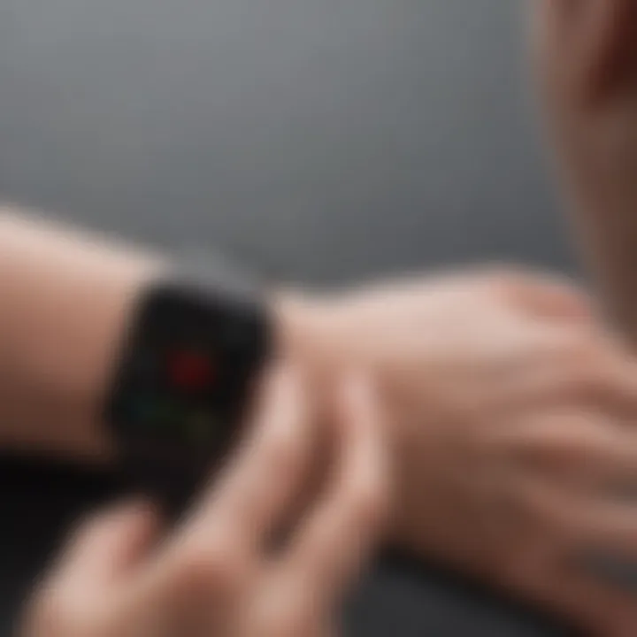 User navigating blood pressure settings on Apple Watch