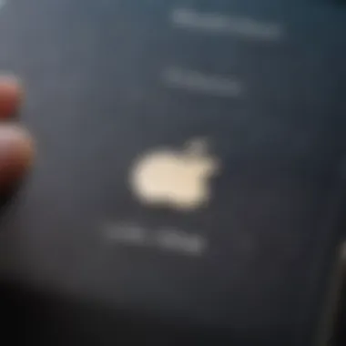 A close-up of an Apple device displaying the iCloud login screen.