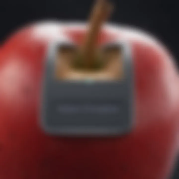 Secure password creation concept with Apple logo