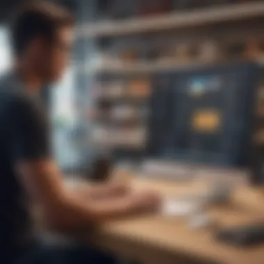 A customer reviewing various payment options for a traded-in MacBook