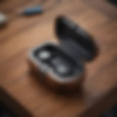 Powerbeats Pro case on a wooden table