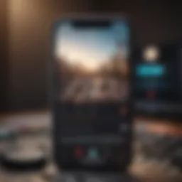 An iPhone displaying a music recording app