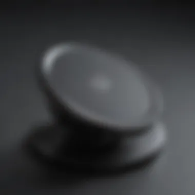 Close-up of magnetic popsocket attaching to a smartphone