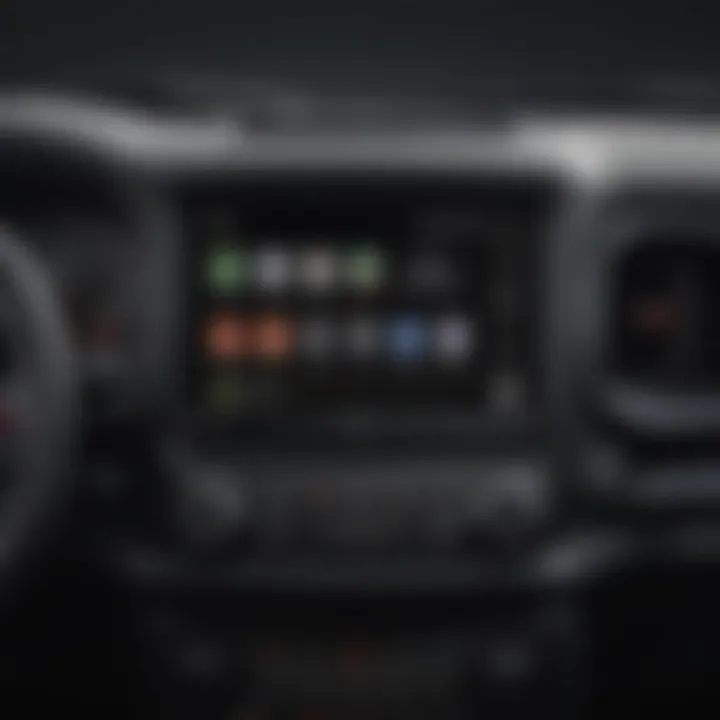 Close-up of Apple CarPlay interface on Jeep Wrangler screen