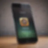 Illustration showing iPhone screen with push notification icon