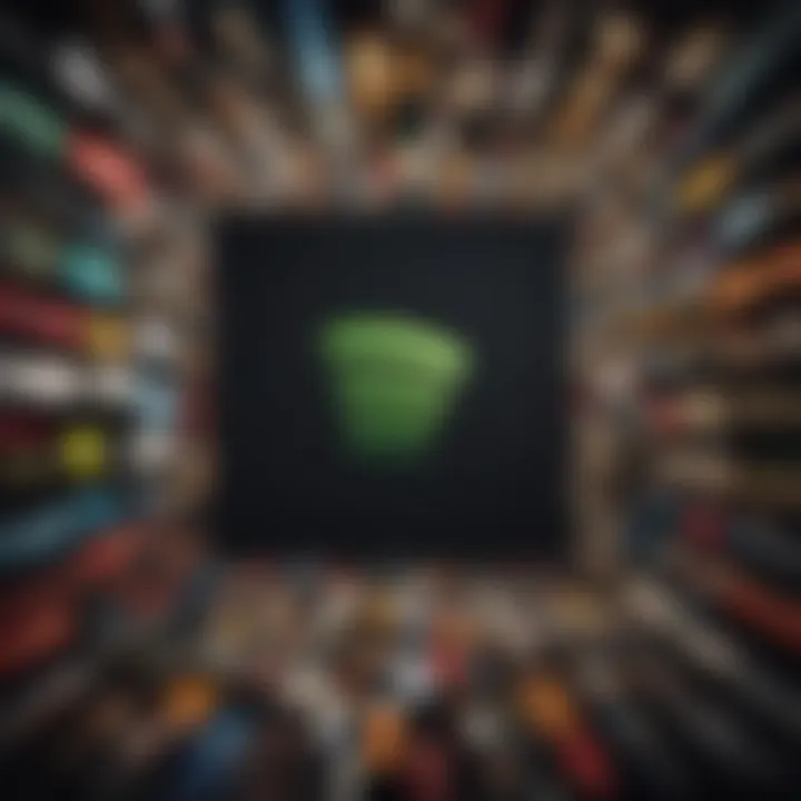 Artistic visualization of Spotify and Audible Books logos merging