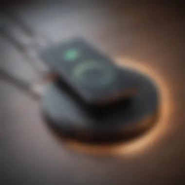 Sleek Wireless Charger Design A sleek wireless charger designed for seamless integration with Apple devices