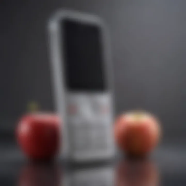 First generation Apple cell phone showcasing its classic design