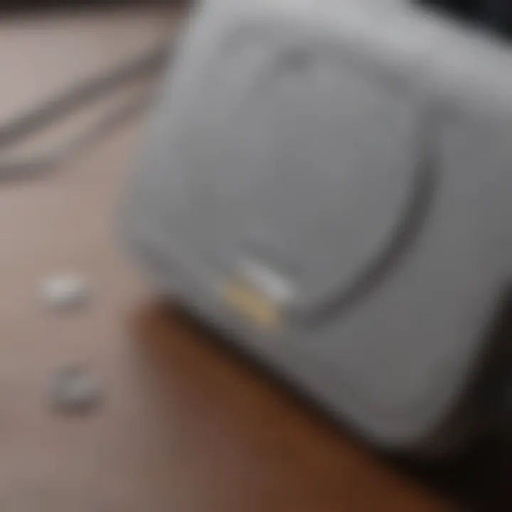 Close-up view highlighting the exterior materials of the MagSafe Folio Wallet