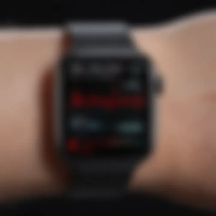 Apple Watch SE displaying blood pressure readings on its screen