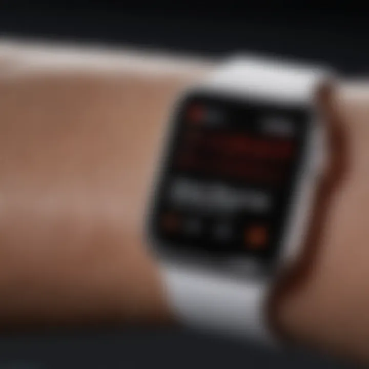 Close-up of Apple Watch SE monitoring health metrics