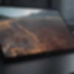 Close-up of Surface Pro screen showcasing display quality