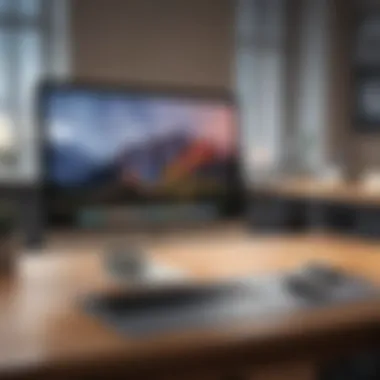 A sleek MacBook Pro on a modern office desk