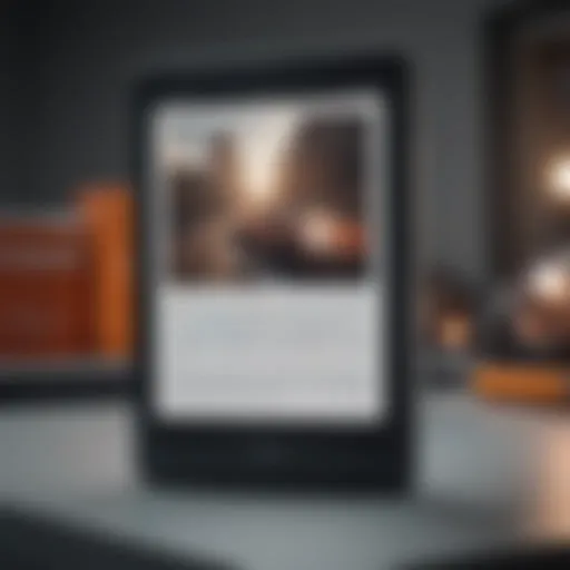 Display of Kindle app features on Mac screen