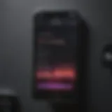 Close-up of an iPhone displaying music selection for alarm