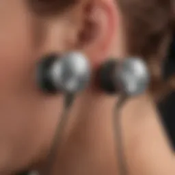 Close-up view of the Verizon iPhone earbuds showcasing their sleek design