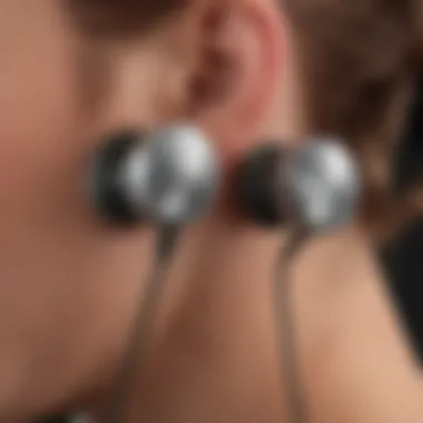 Close-up view of the Verizon iPhone earbuds showcasing their sleek design